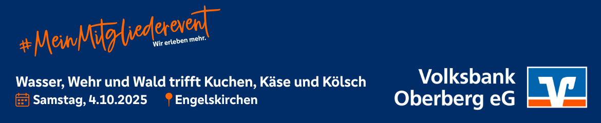 Mitglieder-Event: Wasser, Wehr und Wald trifft Kuchen, Käse und Kölsch - Engelskirchen