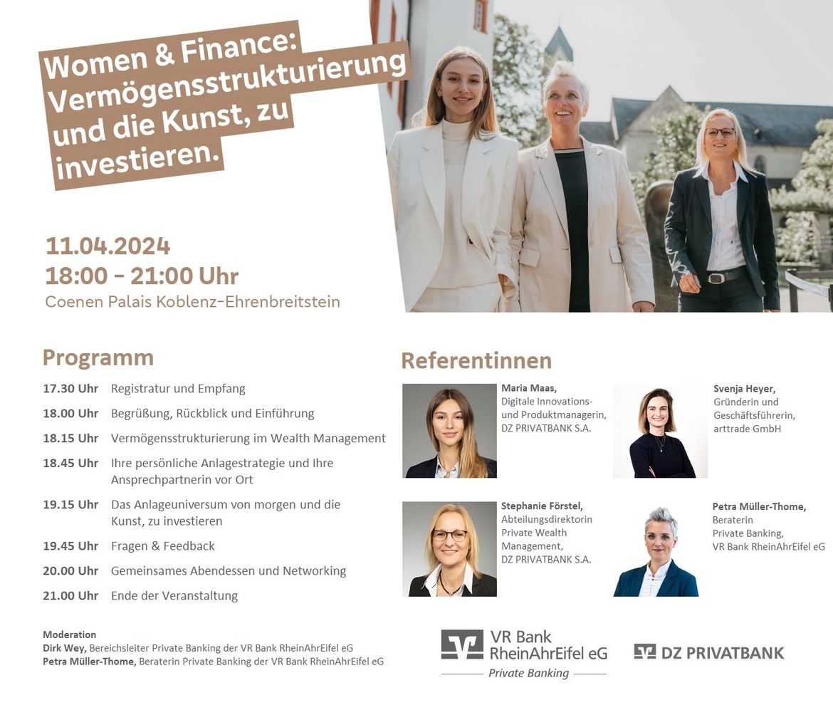 Women & Finance: Vermögensstrukturierung und die Kunst, zu investieren.