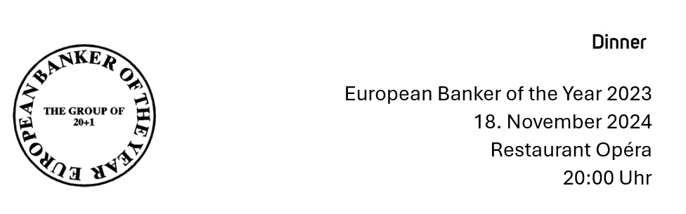 Dinner „European Banker of the Year 2023“