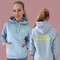 Neu! Sommerkongress: Light Hoodie sky-blue (hellblau ) - Druckfarbe gelb