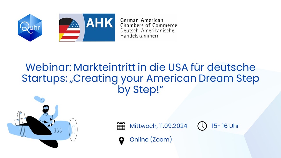 Webinar: Markteintritt in die USA für deutsche Startups: „Creating your American Dream Step by Step!“