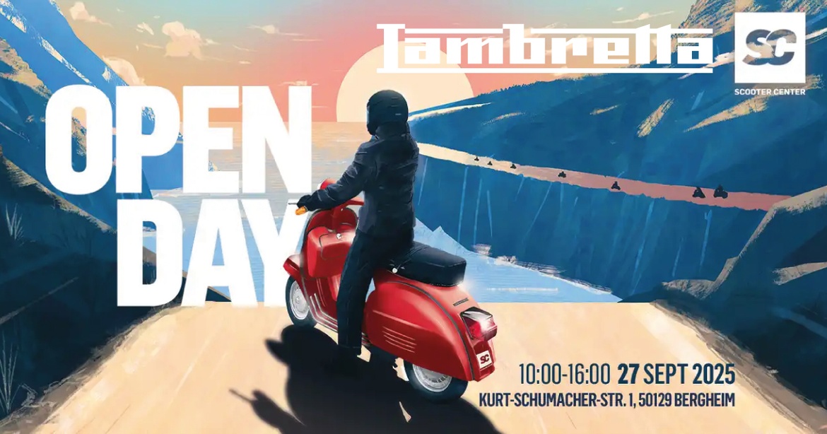 Teste die 2025er Lambretta Scooter  - Open Day @ Scooter Center