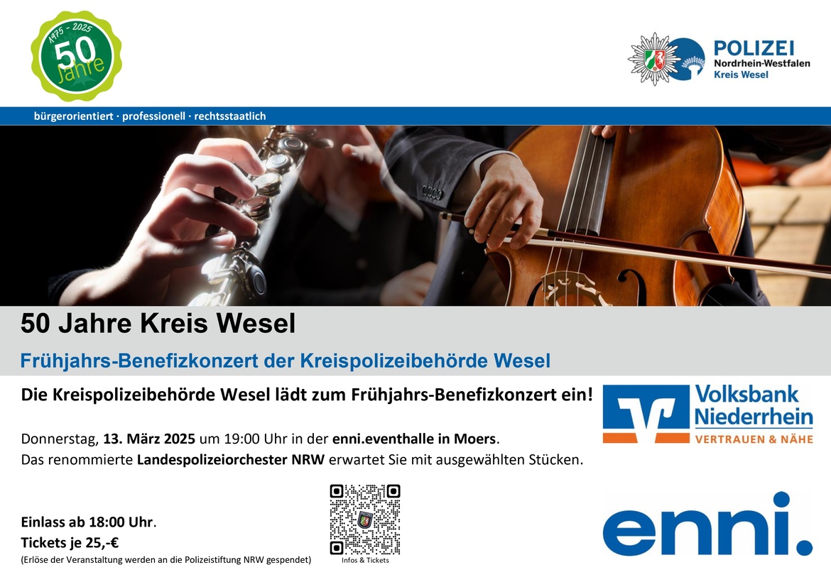 Frühjahrs-Benefizkonzert der Kreispolizeibehörde Wesel