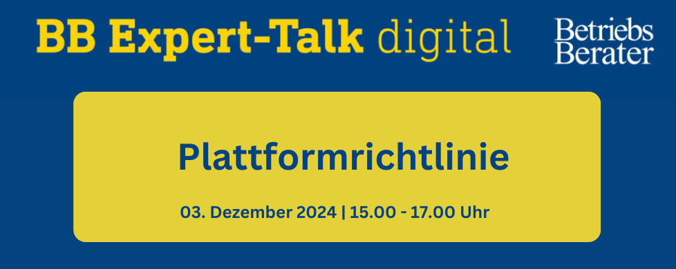 BB Expert-Talk: Plattformrichtlinie