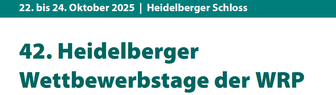 42. Heidelberger Wettbewerbstage der WRP