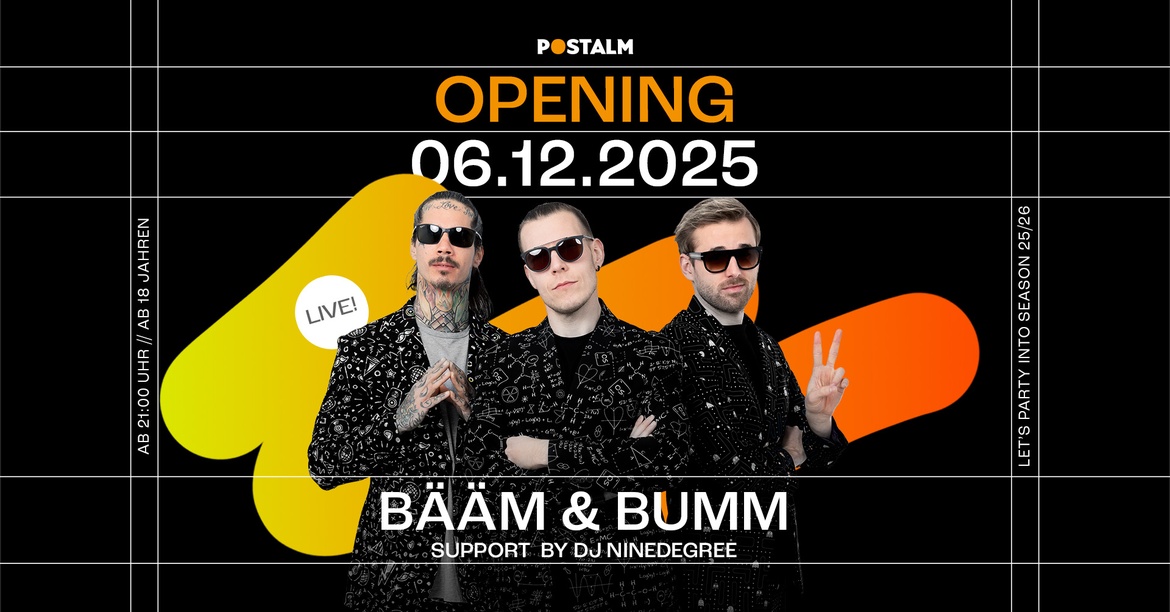 WINTER OPENING BÄÄM&Bumm Live! & DJ NINEDEGREE