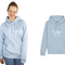 Light Hoodie hellblau -Druckfarbe weiß