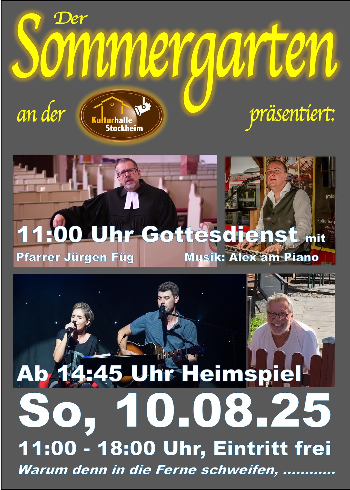 Heimspiel und Gottesdienst (ab 11:00 Uhr) im Sommergarten