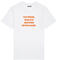 T-Shirt "Ich weiß, was ich  gestern getan habe"  in white mit neon-orangefarbigem Druck