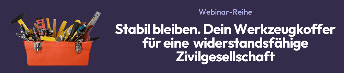 Stabil bleiben. Dein Werkzeugkoffer für eine widerstandsfähige Zivilgesellschaft