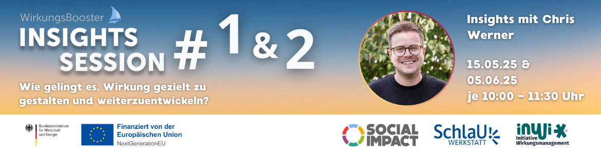 Wirkungsbooster Insights - Session I & II: Von der Messung zur Steuerung - Wirkungs strategisch gestalten und weiterentwickeln 15.5. und 5.6.