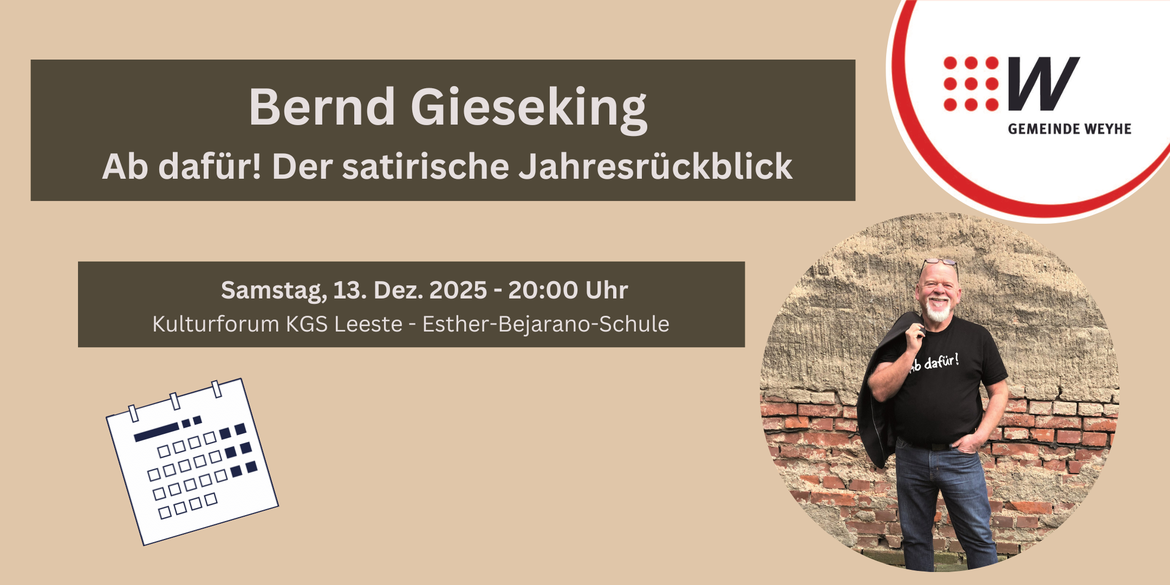 Kabarett: Bernd Gieseking - Ab Dafür! Der satirische Jahresrückblick 2025
