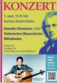 Konzert des Sinfonischen Blasorchesters Mittelbaden - Benedict Kloeckner, Cello