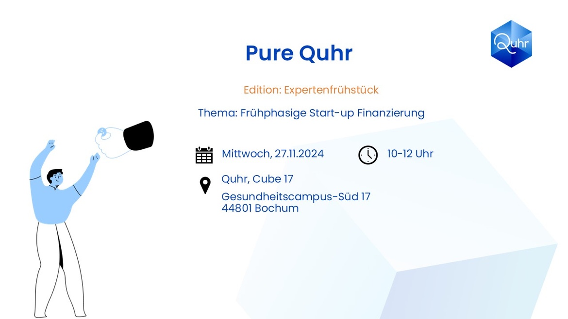 Pure Quhr | Edition: Expertenfrühstück | Thema: Frühphasige Start-up Finanzierung