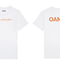 T-Shirt "Wunderbarer Mensch" in white mit neon-orangefarbigem Druck + OAMN Logo